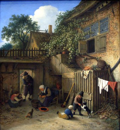 Il cortile del cottage da Adriaen Jansz. van Ostade